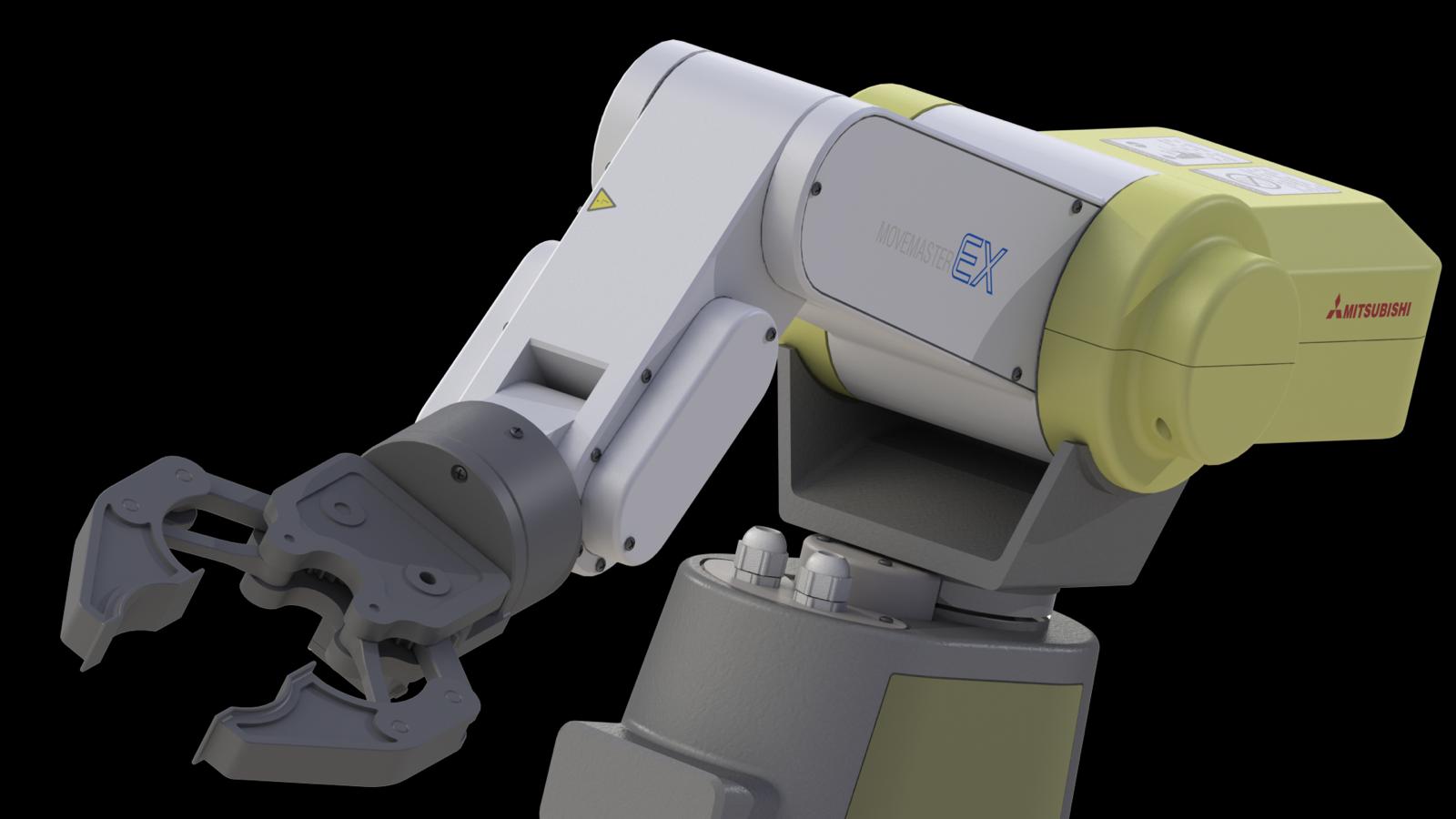 Detailed view of the robotic arm CAD model