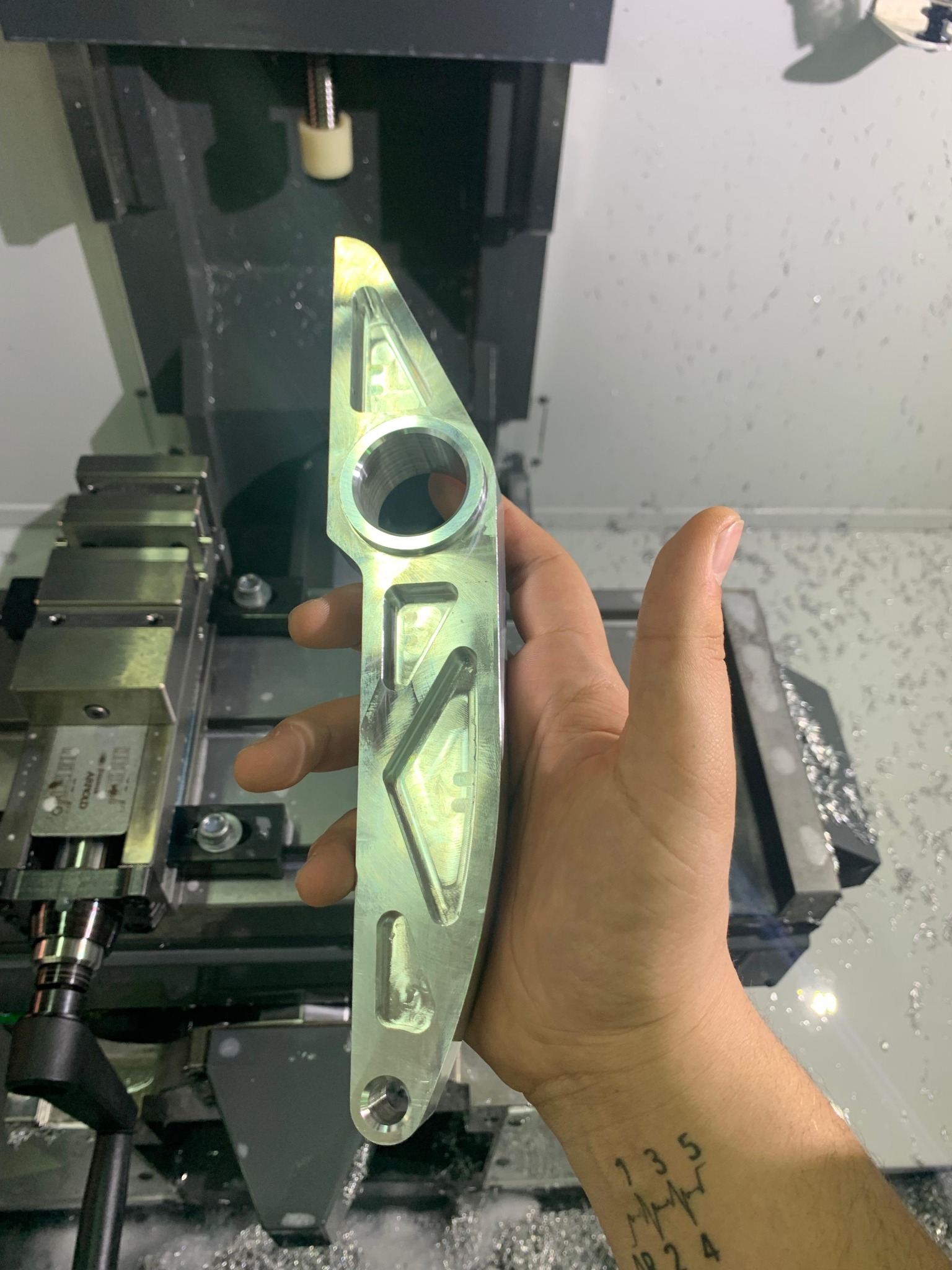 Finished aluminium Formula Student component